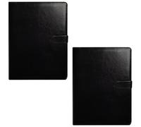 Arpan Lot de 2 porte-documents A4 avec porte-bloc et bloc-notes, porte-cartes pour école, bureau, conférence (noir)