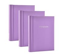 Arpan Lot de 3 albums photo autocollants violets pour un total de 108 feuilles et 216 pages