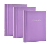 Arpan Lot de 3 grands albums photo autoadhésifs, 60 feuilles, 120 pages, Violet