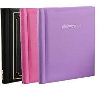 Arpan Lot de 3 grands albums photo autoadhésifs, 60 feuilles, 120 pages, Violet/Rose/Noir
