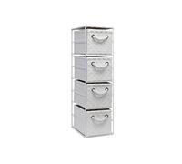 Arpan Meuble de rangement blanc à 4 tiroirs idéal pour la maison/bureau/chambre (meuble à 4 tiroirs - 18 x 25 x 65 cm)
