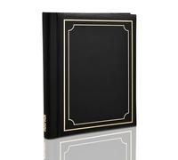 Arpan noir Cachet d'or Album photo autoadhésif grand format pour 40 feuilles / 80 faces