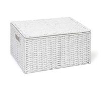 ARPAN Panier de Rangement en Corde de Papier, avec Couvercle, Blanc, Taille XL