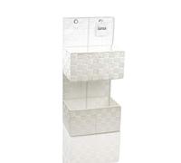 ARPAN Panier de Rangement Mural en Nylon à 2 étagères Idéal pour la Maison, Le Bureau, la Salle de Bain, Blanc, 57 x 15 x 27,5 cm