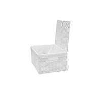 ARPAN Panier de Rangement tissé en Corde de Papier avec Doublure en Tissu Blanc, Corde en Papier Blanche., Small -W26xD19xH11cm
