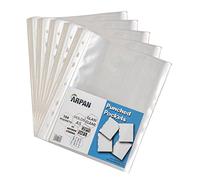 Arpan Pochettes perforées résistantes, transparentes, en polypropylène, ouvertes en haut, pour documents A5 - Clear 104 X 5 Pack
