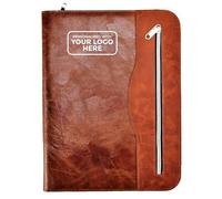 Arpan Porte-documents personnalisé avec logo A4 à fermeture éclair, porte-documents exécutif, organisateur professionnel en similicuir (CL-512-LCD)