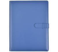 Arpan Porte-vues professionnel A4 36 feuilles avec poches intérieures attachées à la tranche du dossier avec ceinture de fermeture (bleu)