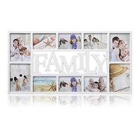 Arpanan Family 10 Cadres Photo Multi Ouvertures pour Photos de 15,2 x 15,2 x 10,2 x 12,7 cm Blanc 71 x 36 x 3 cm
