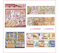 Arpaper Lot de 10 livres d'autocollants 3D pour adultes | Arpaper Scrapbook Stickerbook Mini espace de rangement et organisation Stickers thérapie pour scrapbooking, bullet journal