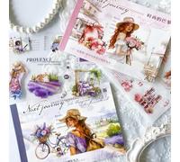 Arpaper Lot de 20 feuilles d'autocollants esthétiques pour scrapbooking - Pour journal, scrapbooking, album photo, bullet journal (voyage à Paris Provence)