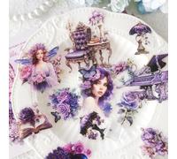 Arpaper Lot de 80 Autocollants pour Scrapbooking - Vintage Fleurs Esthétiques, Papillons et Fées - Pour Album Photo, Calendrier (Alice in the Garden 1)