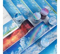 Arpaper Ruban Washi Tape pour scrapbooking - Accessoires Bullet Journal - Série nuages - Pour bricolage, journalisation, album photo, calendrier (série nuage)