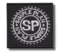 ARPatches 1 x Patch brodé thermocollant noir avec inscription « English Music Simple Plan Rockband »