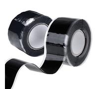 ARPDJK Impermeable Ruban Isolant Electrique, 2 Volumes Rubans Silicone Auto Amalgamant, pour la Protection Contre les Fuite et la Reparation des Tuyaux, 25mm x 0.5mm x 1.5m, Noir