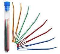 ARPDJK Lot de 9 aiguilles à coudre en aluminium à gros chas émoussés avec tube transparent, aiguilles à repriser pour laine, couture, tricot, crochet