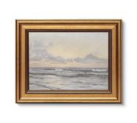 ARPEOTCY Tableau mural vintage avec cadre doré - Décoration murale avec motifs de paysage - Pour salon et chambre à coucher - Mer - 25 x 20 cm