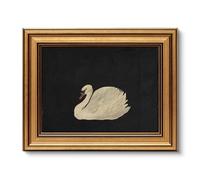 ARPEOTCY Tableaux muraux vintage avec cadre doré salon, décoration murale avec motifs d'animaux, toiles tableaux muraux pour salon et chambre à coucher, cygne 25L x 20W cm