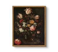 ARPEOTCY Toile murale encadrée - Impressions sur toile de peintures à motif floral vintage de ferme - Œuvre d'art pour décoration d'intérieur, chambre à coucher, salle de bain, cuisine, salle à