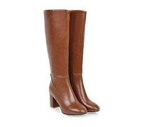ARPINO Bottes Hiver Femmes, Bottes Haute en Cuir PU Bottes Hautes Cuissardes Boots De Neige Mollets Larges,Marron,40 EU