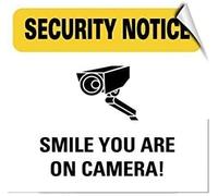 ARPINO Plaque en étain 20,3 x 30,5 cm avec inscription « Smile You are on Camera » - Panneau d'avertissement de sécurité
