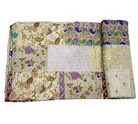 Arprani Couvertures indiennes - Couverture Kantha faite à la main - Ensemble de couette vintage pour grand lit - Couvre-lit en coton pour canapé - Parure de lit pour très grand lit