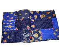 Arprani Couvertures indiennes Kantha - Couverture faite à la main - Ensemble de couette vintage pour grand lit - Couvre-lit en coton pour canapé - Parure de lit bohème pour très grand lit