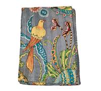 Arprani Couvre-lit d'été Kantha floral indien fait à la main en coton réversible patchwork couverture Queen King