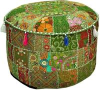 Arprani housse de pouf ottoman décoratif patchwork confortable ottoman ethnique coton coussin pouf motifs sol brodé housse de pouf