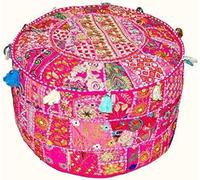 Arprani housse de pouf ottoman décoratif patchwork confortable ottoman ethnique coton coussin pouf motifs sol brodé housse de pouf