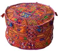 Arprani housse de pouf ottoman décoratif patchwork confortable ottoman ethnique coton coussin pouf motifs sol brodé housse de pouf