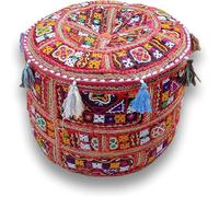 Arprani housse de pouf ottoman décoratif patchwork confortable ottoman ethnique coton coussin pouf motifs sol brodé housse de pouf