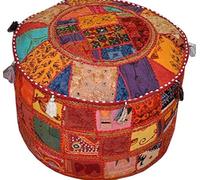 Arprani housse de pouf ottoman décoratif patchwork confortable ottoman ethnique coton coussin pouf motifs sol brodé housse de pouf
