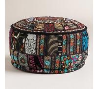 Arprani housse de pouf ottoman décoratif patchwork confortable ottoman ethnique coton coussin pouf motifs sol brodé housse de pouf