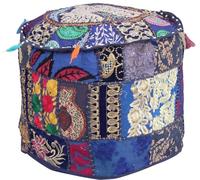 Arprani housse de pouf ottoman décoratif patchwork confortable ottoman ethnique coton coussin pouf motifs sol brodé housse de pouf