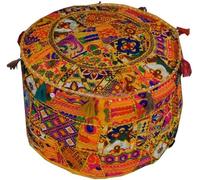 Arprani housse de pouf ottoman décoratif patchwork confortable ottoman ethnique coton coussin pouf motifs sol brodé housse de pouf