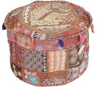 Arprani housse de pouf ottoman décoratif patchwork confortable ottoman ethnique coton coussin pouf motifs sol brodé housse de pouf