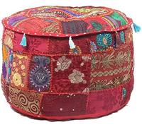 Arprani housse de pouf ottoman décoratif patchwork confortable ottoman ethnique coton coussin pouf motifs sol brodé housse de pouf
