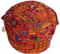 Arprani housse de pouf ottoman décoratif patchwork confortable ottoman ethnique coton coussin pouf motifs sol brodé housse de pouf