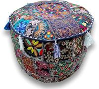 Arprani housse de pouf ottoman décoratif patchwork confortable ottoman ethnique coton coussin pouf motifs sol brodé housse de pouf