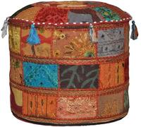 Arprani housse de pouf ottoman décoratif patchwork confortable ottoman ethnique coton coussin pouf motifs sol brodé housse de pouf