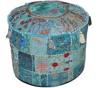 Arprani housse de pouf ottoman décoratif patchwork confortable ottoman ethnique coton coussin pouf motifs sol brodé housse de pouf