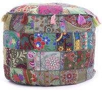 Arprani housse de pouf ottoman décoratif patchwork confortable ottoman ethnique coton coussin pouf motifs sol brodé housse de pouf