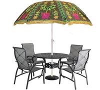 Arprani Parasol de jardin pour table-parapluies indiens pour la décoration-patio en gros perasols en vrac fait à la main coton multicolore parasol, Vert, 177-W x 228-H Centimeter