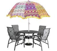 Arprani Parasol de jardin pour table-parapluies indiens pour la décoration-patio en gros perasols en vrac fait à la main coton multicolore parasol, Tiki, 177-W x 228-H Centimeter