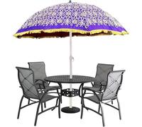 Arprani Parasol de jardin pour table-parapluies indiens pour la décoration-patio en gros perasols en vrac fait à la main coton multicolore parasol, bleu, 177-W x 228-H Centimeter