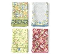 Arquiel Lot de 4 Torchons de Cuisine Fleur Coloré Décoratif Essuie Main Absorbante 100% Coton Feuilles Torchon Vaisselle Saisonnier Cadeaux pour Crémaillère et Cuisine 48 cm x 70 cm