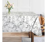 Arquiel Marmor Tischdecke Rechteckige, Grau Tischtuch Abwischbar PVC Wasserdicht Wachstischdecken Pflegeleicht Einfache Tischbelag FüR KüChe Und Party Outdoor Schmücken 152x180cm