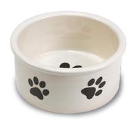 Arquivet 2509 Mangeoire en céramique avec empreintes, 12 cm, Blanc / Noir