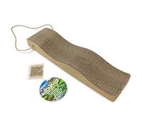 Arquivet Arbre à Chat en Carton en Forme de Vague - Marron, 46 x 12 x 5 cm